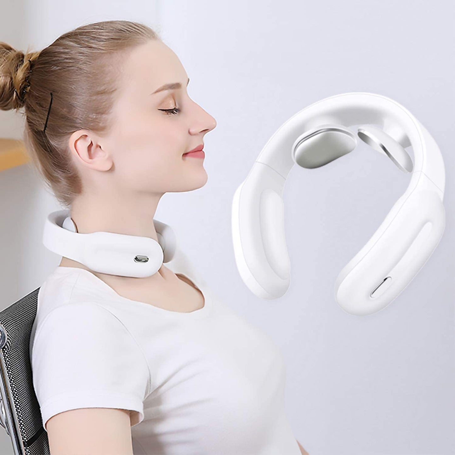 Neck massager with heat, neck and shoulder massage device, at home massage therapy